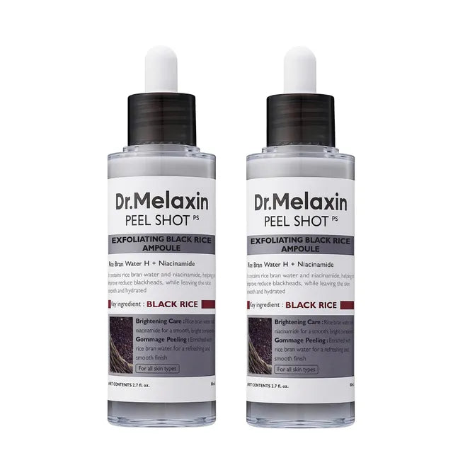 Dr. MELAXIN Peel Shot Exfoliant Black Rice Ampoule Bundle Set
