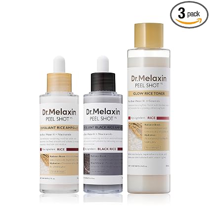 Dr. MELAXIN Peel Shot Care Set – Black Rice & White Rice Glow Routine