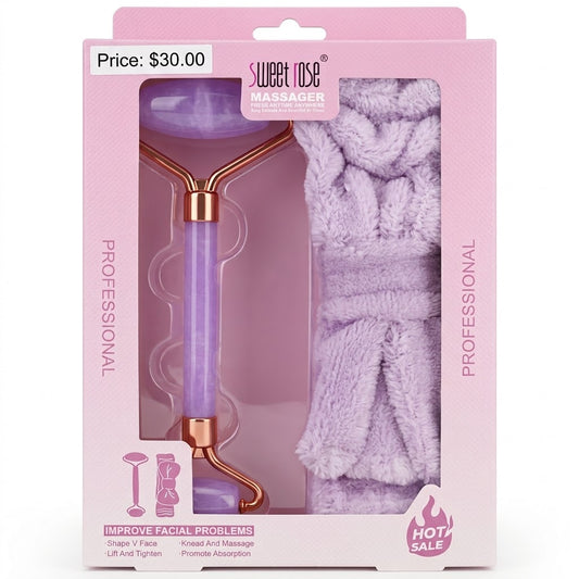 Sweet Rose Professional Purple Amethyst Facial Massager & Headband Kit