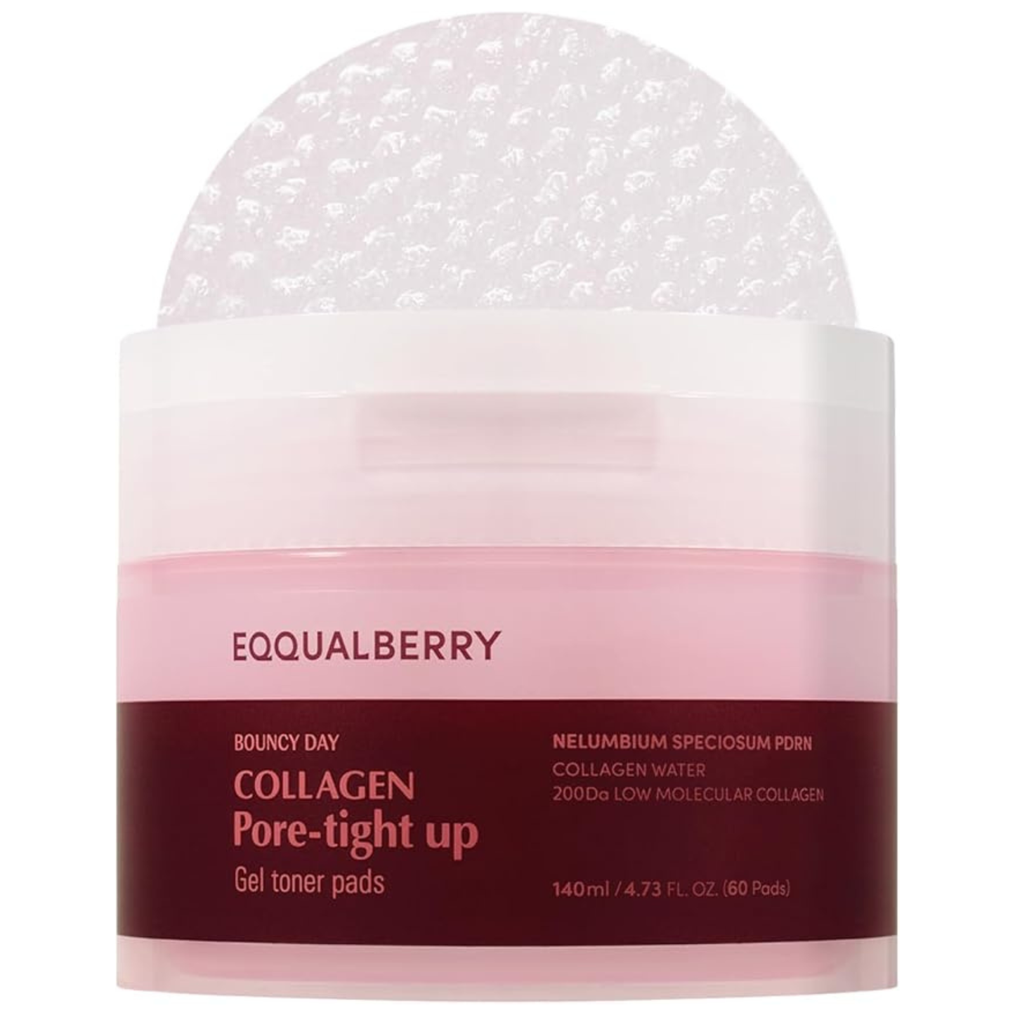 EQQUALBERRY Collagen pore tight up gel toner pads (60 pads) 140 ml