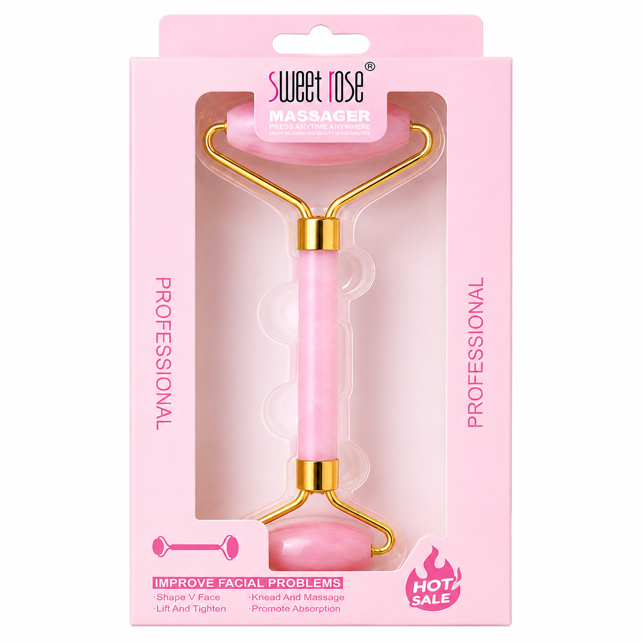 SWEET ROSE Pink Facial Massager Roller