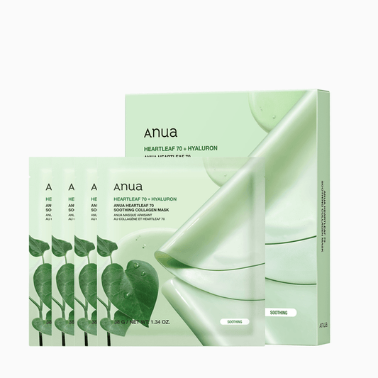 ANUA Heartleaf 70 + Hyaluron Soothing Collagen Mask (4 ea) 38 g