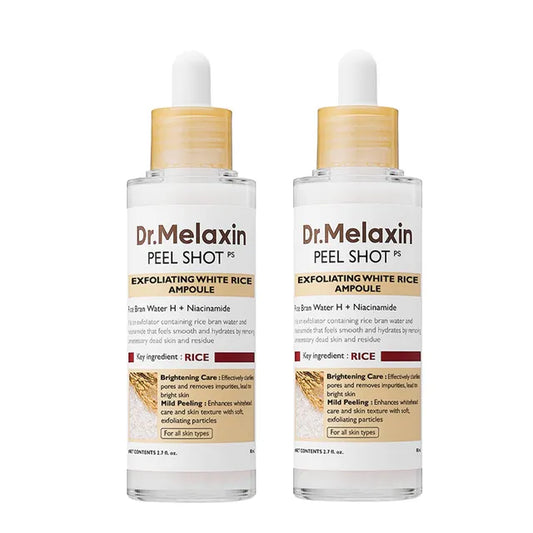 Dr. MELAXIN Peel Shot Exfoliant White Rice Ampoule Bundle Set