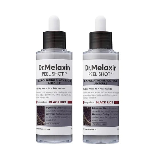 Dr. MELAXIN Peel Shot Exfoliant Black Rice Ampoule Bundle Set