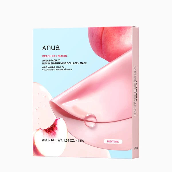 ANUA Peach 70+Niacin Brightening Collagen Mask (4 ea) 38 g