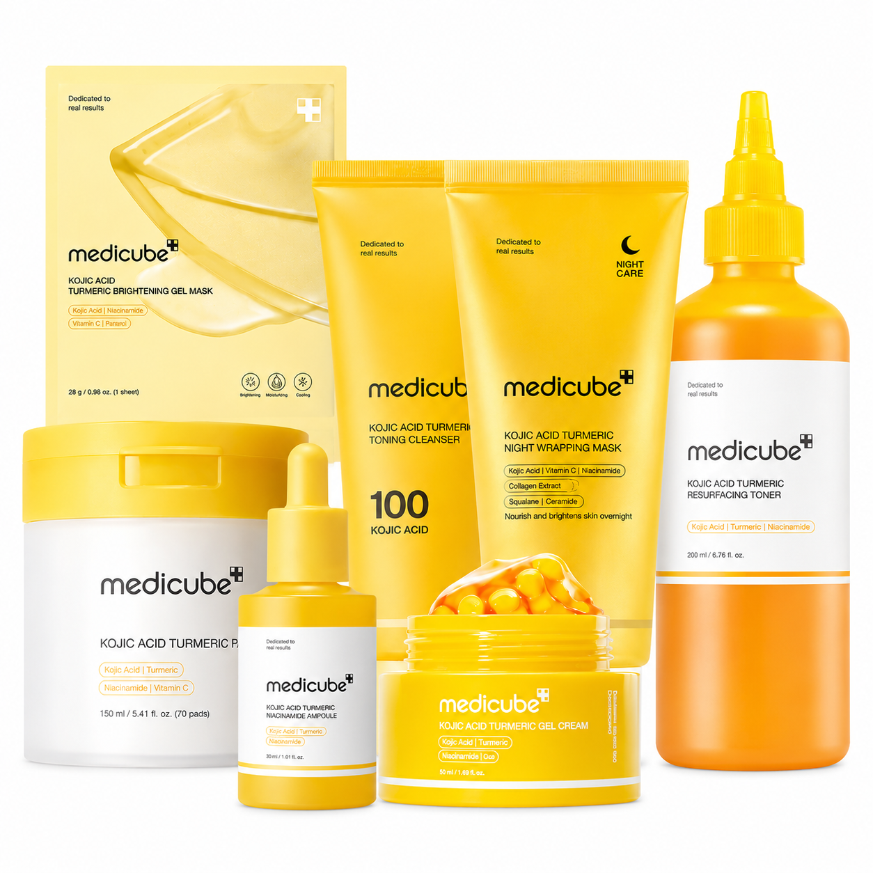 MEDICUBE Kojic Acid Turmeric Brightening Bundle (7-Step Complete Glow Routine)