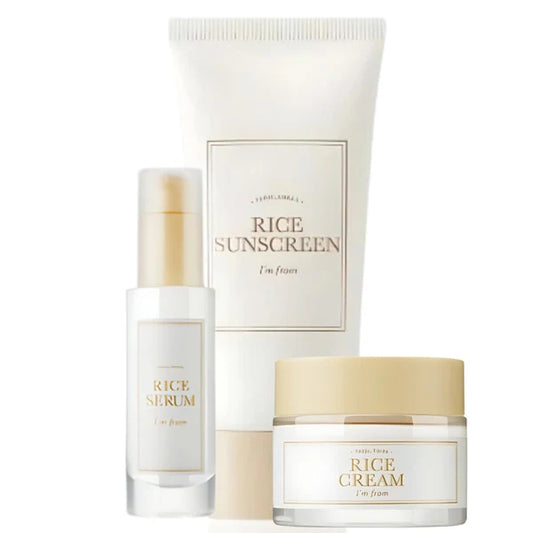 I'M FROM Rice Serum-30ml, Cream-50g and Sunscreen-50ml Set 130 g